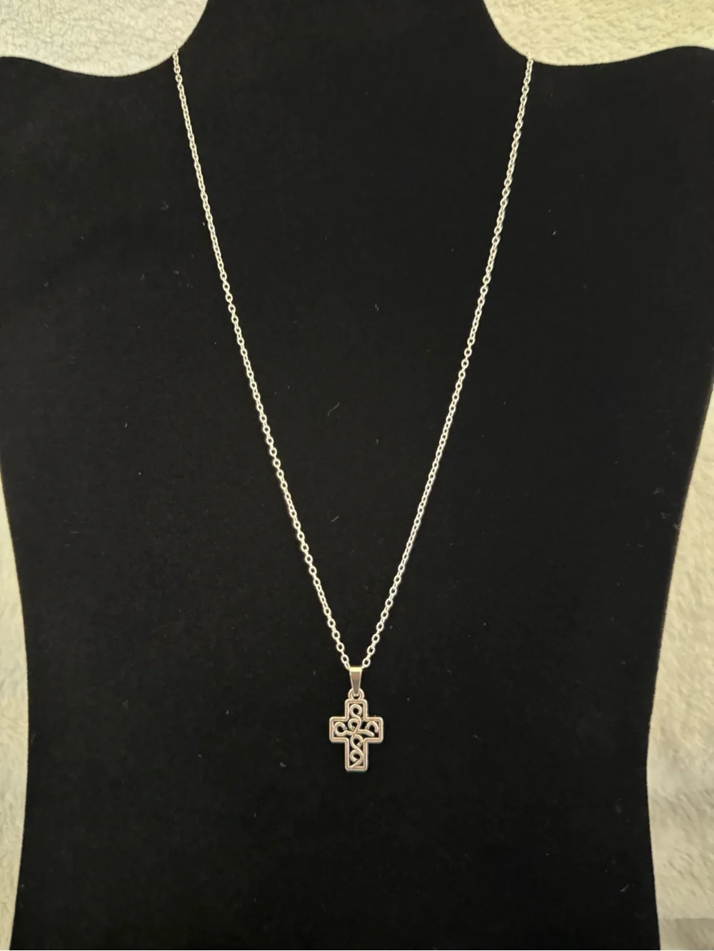 Sterling Silver Celtic Cross Pendant Necklace - Silver
